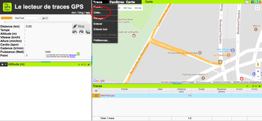 Outil tracé GPS My GPS File