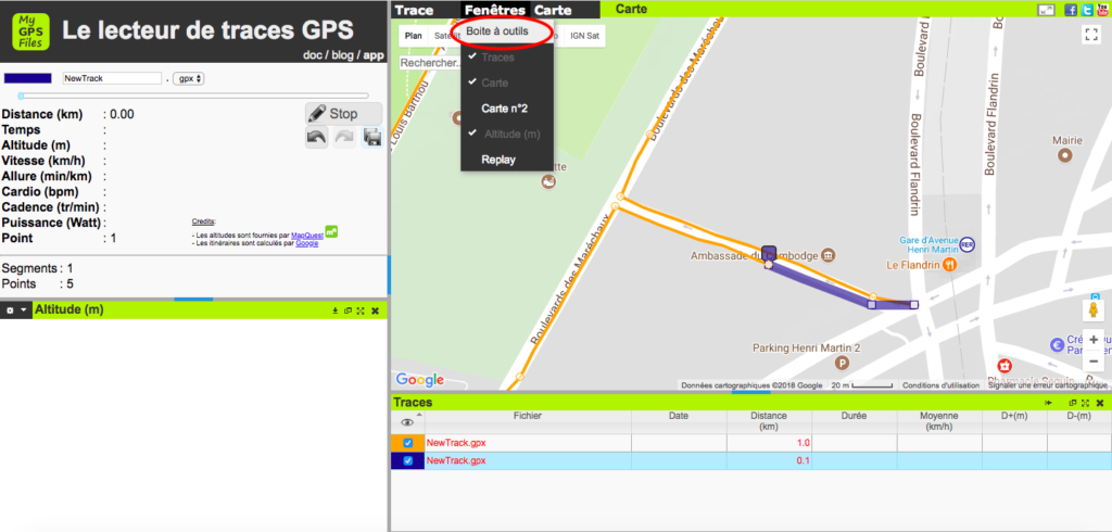 Outil tracé GPS My GPS File