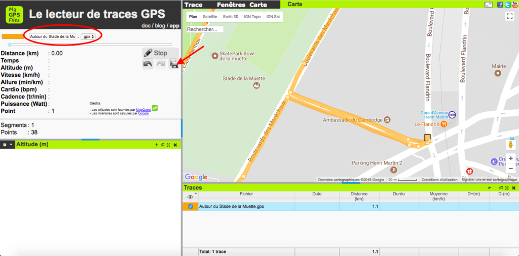 Outil tracé GPS File