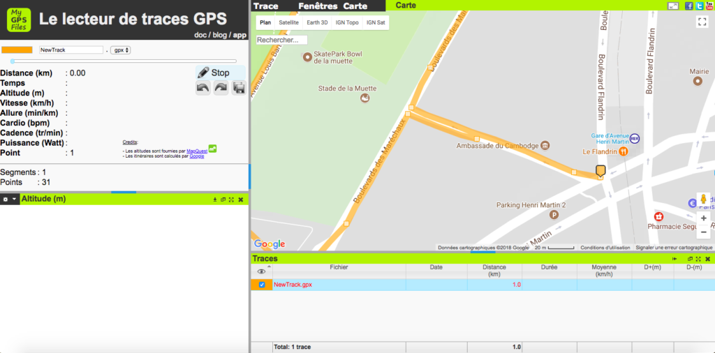 Outil tracé GPS File