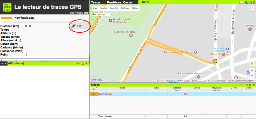 Outil tracé GPS File